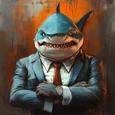 Angry Shark in Business Suit