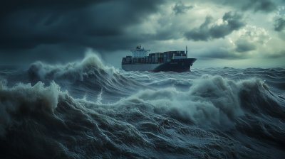 Stormy Sea with Containership