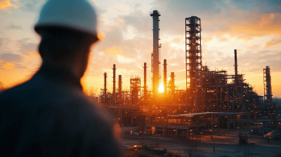 Golden Hour at an Oil Refinery