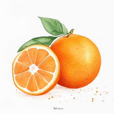 Orange Watercolor Abstract