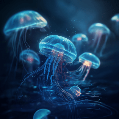 Futuristic Underwater Jelly Fish