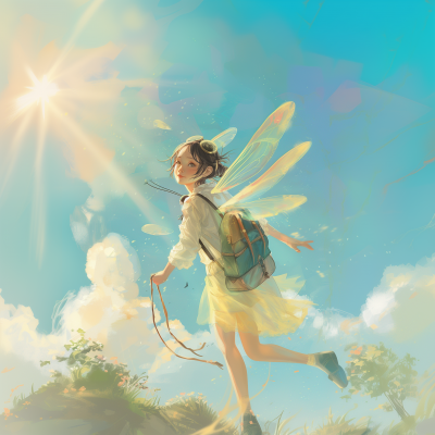 Mosquito Girl in Flight