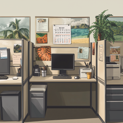 Office Cubicles Illustration