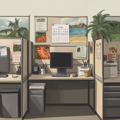 Office Cubicles Illustration