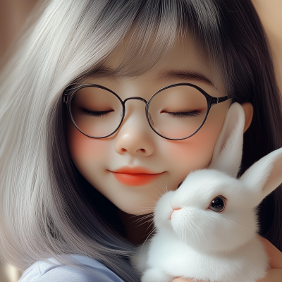 Girl Kissing Bunny