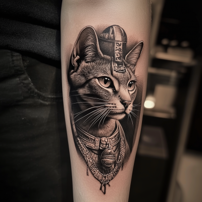 Hyper Realistic Egyptian Cat Tattoo