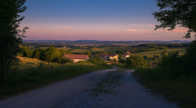 Hilltop View of French Countryside