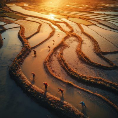 Rice Collection in Fields