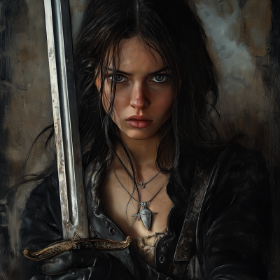 Realistic Sword Warrior Woman