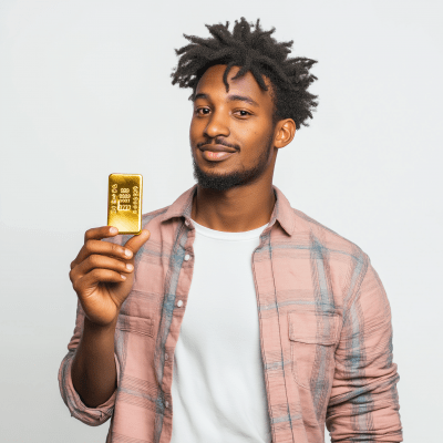 Young Man with Gold Bar