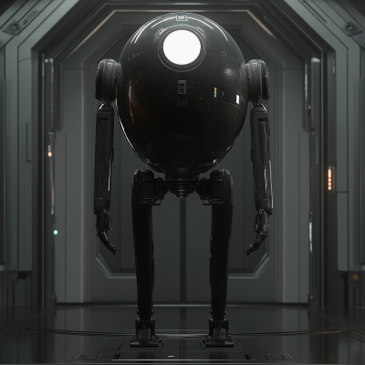 Photorealistic Droid with Spherical Body