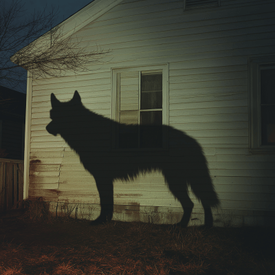 Shadow of a Large Hound at Night