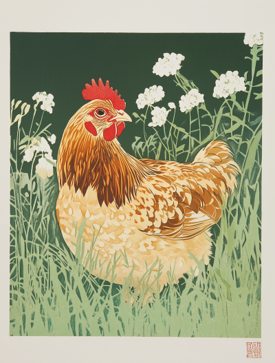 Minimalist Chicken Print