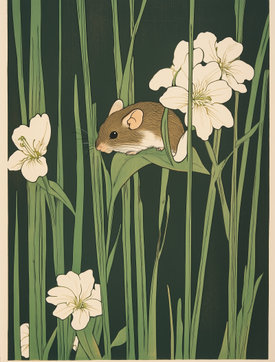 Mouse in Flowers