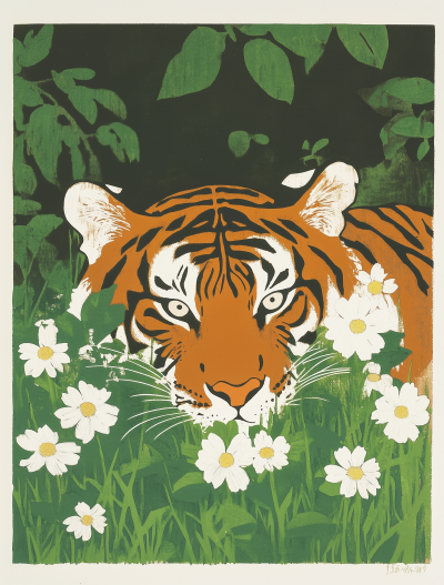 Tiger in Bloom