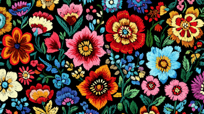 Ukrainian Folk Art Embroidery Seamless Pattern