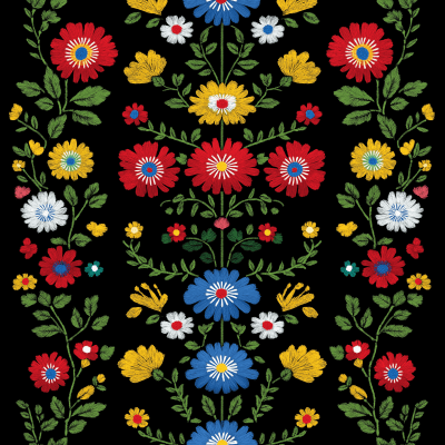 Polish Embroidery Seamless Pattern