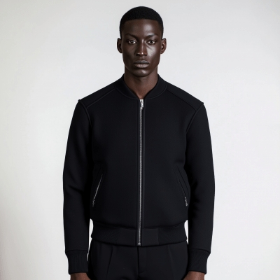 Black Male Model in Bomber Jacket