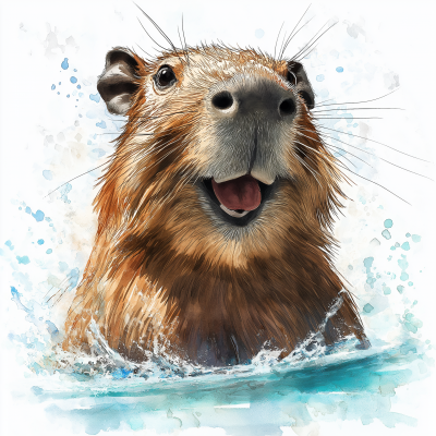 Funny Capybara Illustration