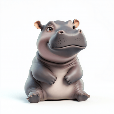 Cute Baby Hippopotamus Illustration