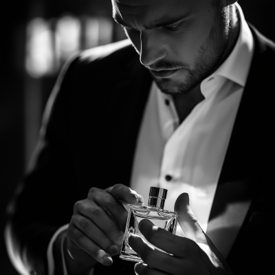 Classy Man Applying Cologne