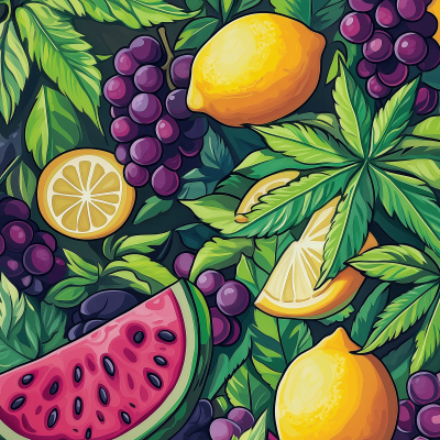 Vibrant Fruit and Plant Background