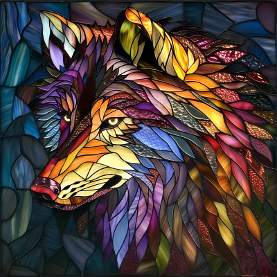 Wolf Stained Glass