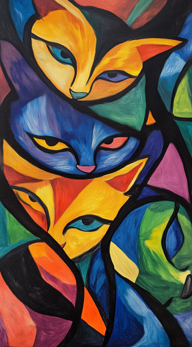 Colorful Abstract Cats