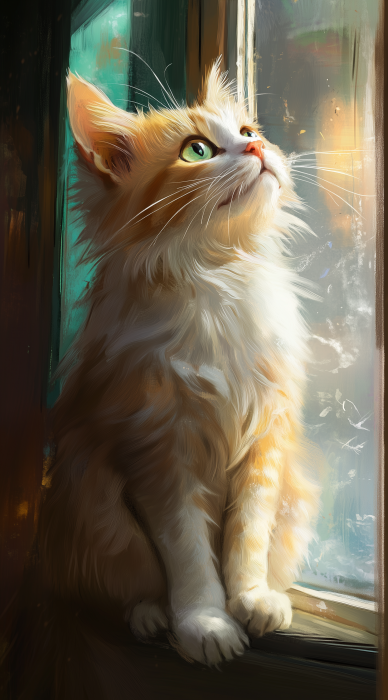 Whimsical Cat Painting