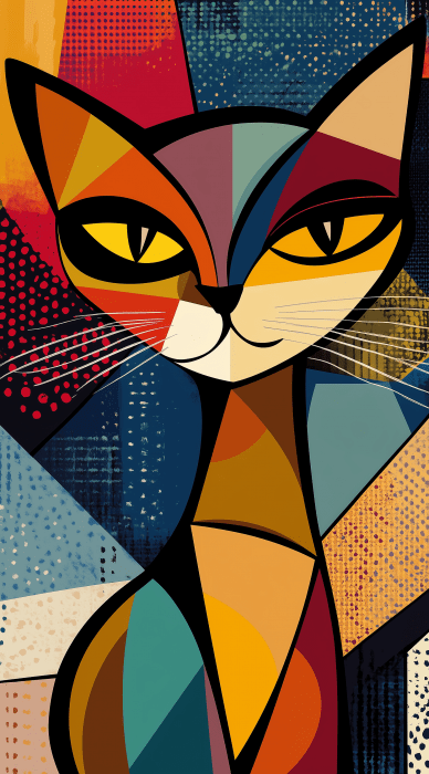 Playful Cubist Cat