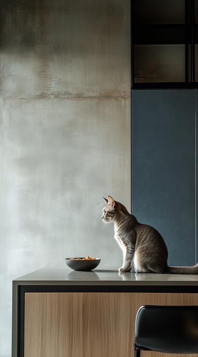 Elegant Cat in Modern Apartment