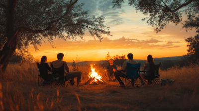 Prayer Around Campfire