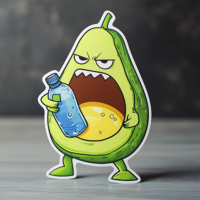 Angry Avocado Sticker