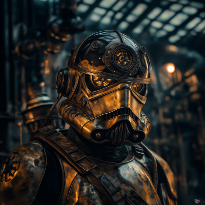 Steampunk Stormtrooper in Dramatic Lighting