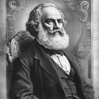 Engraved Portrait of Karl Marx