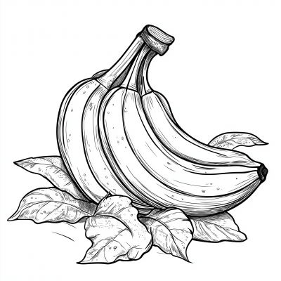 Banana Coloring Page for Kids