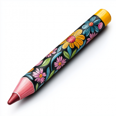 Floral Crayon Illustration