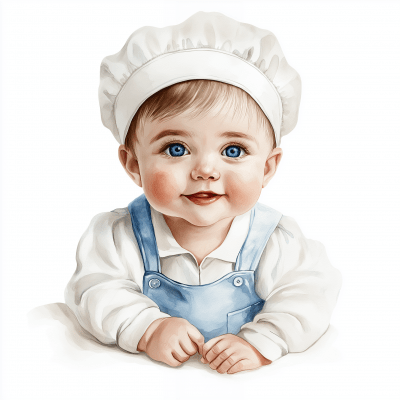 Adorable Newborn Baby Boy Clipart