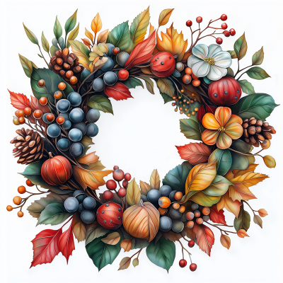 Autumn Wreath Clipart