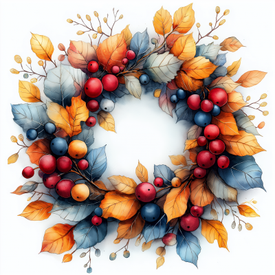 Autumn Wreath Watercolor