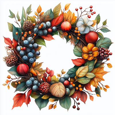 Autumn Wreath Watercolor