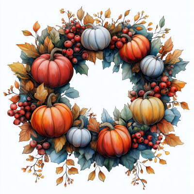 Autumn Wreath Watercolor