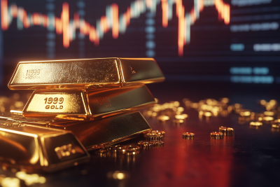 Gold Bars on Stock Exchange