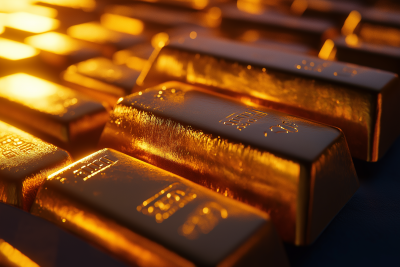 Gold Bars on Stock Exchange