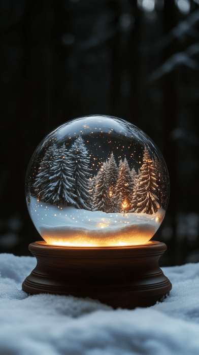 Snow Globe on Wood