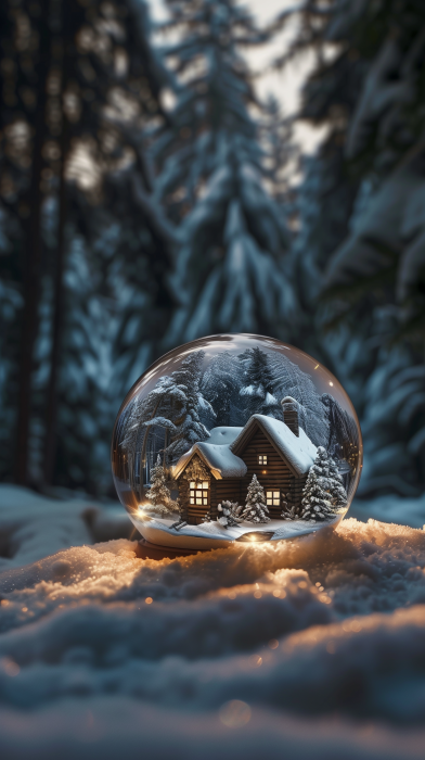 Winter Night in a Snow Globe