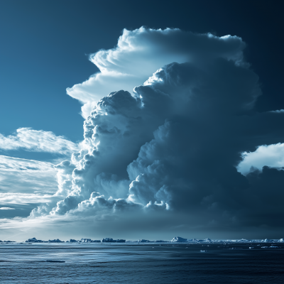 Towering Cumulus Clouds over Antarctica