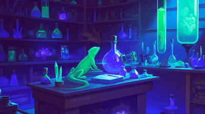 Crystal Infused Lizard in Lab