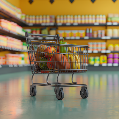Grocery Store Cart Rendering