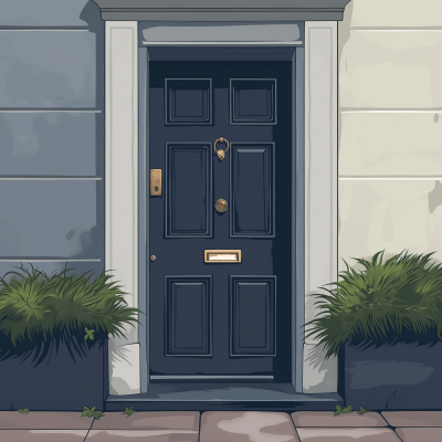 Apartment Front Door Illustration